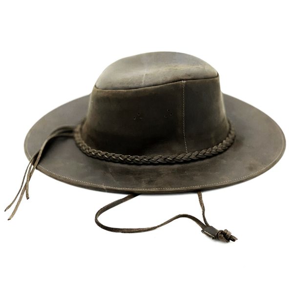 Handmade Genuine Leather Western Cowboy Hat – Clint Eastwood style – natural color