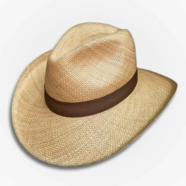 Genuine Cowboy Vaquero Style Panama Hat Handwoven In Ecuador – Large Brim