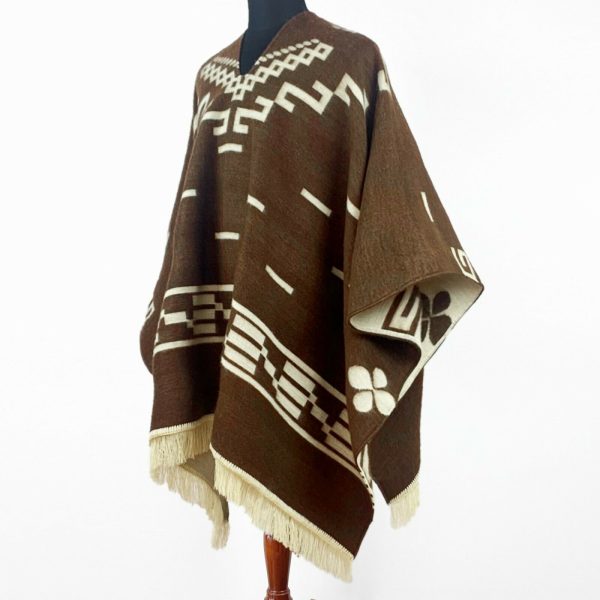 Clint Eastwood Poncho cowboy Serape replica handmade of Alpaca wool Unisex – brown