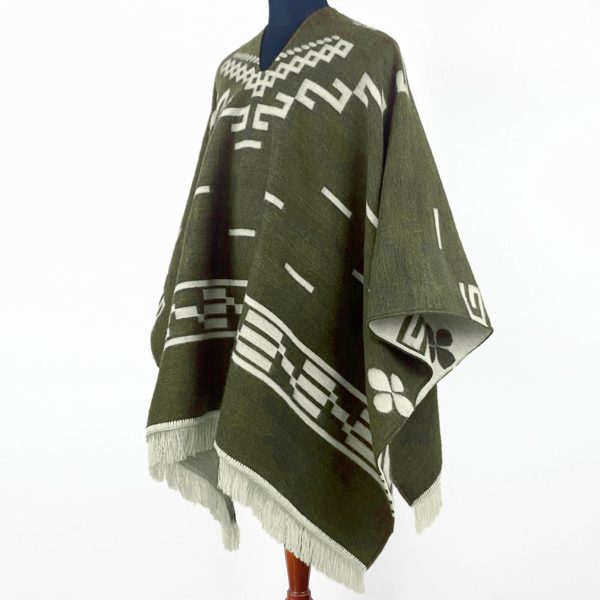 Clint Eastwood Poncho cowboy Serape replica handmade of Alpaca wool Unisex – olive green