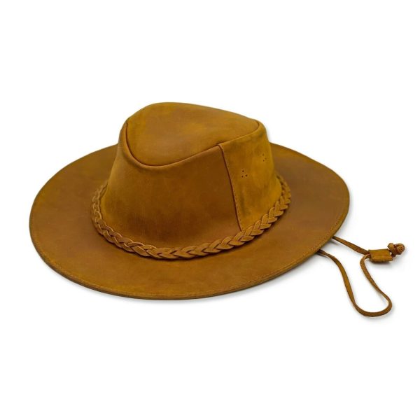 Handmade Genuine Leather Western Cowboy Hat – Clint Eastwood style – light brown color